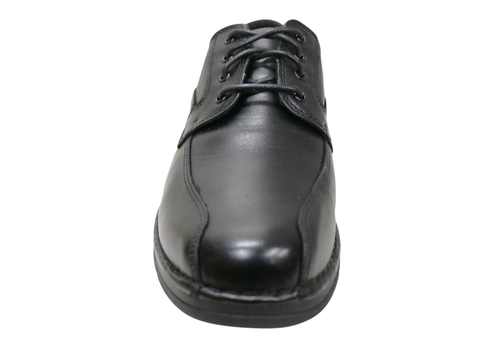 Lithgow Mens Leather Extra Wide Fit Comfortable Lace Up Shoes