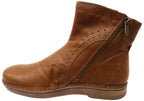 Cetona Womens Wide Leather Comfortable Supportive Ankle Boots