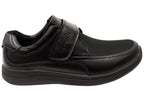 Mens Four Points Comfort 3E Extra Wide Leather Adjustable Strap Shoes