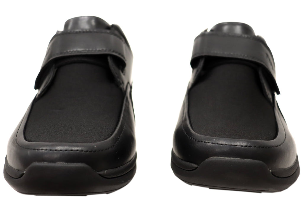 Mens Four Points Comfort 3E Extra Wide Leather Adjustable Strap Shoes