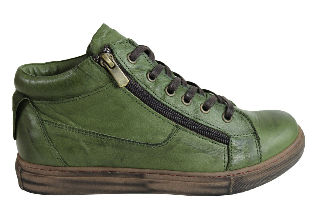 EG1570 Womens Flat Leather European Ankle Boots