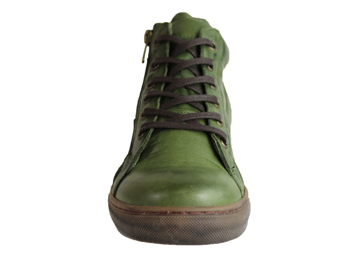 EG1570 Womens Flat Leather European Ankle Boots