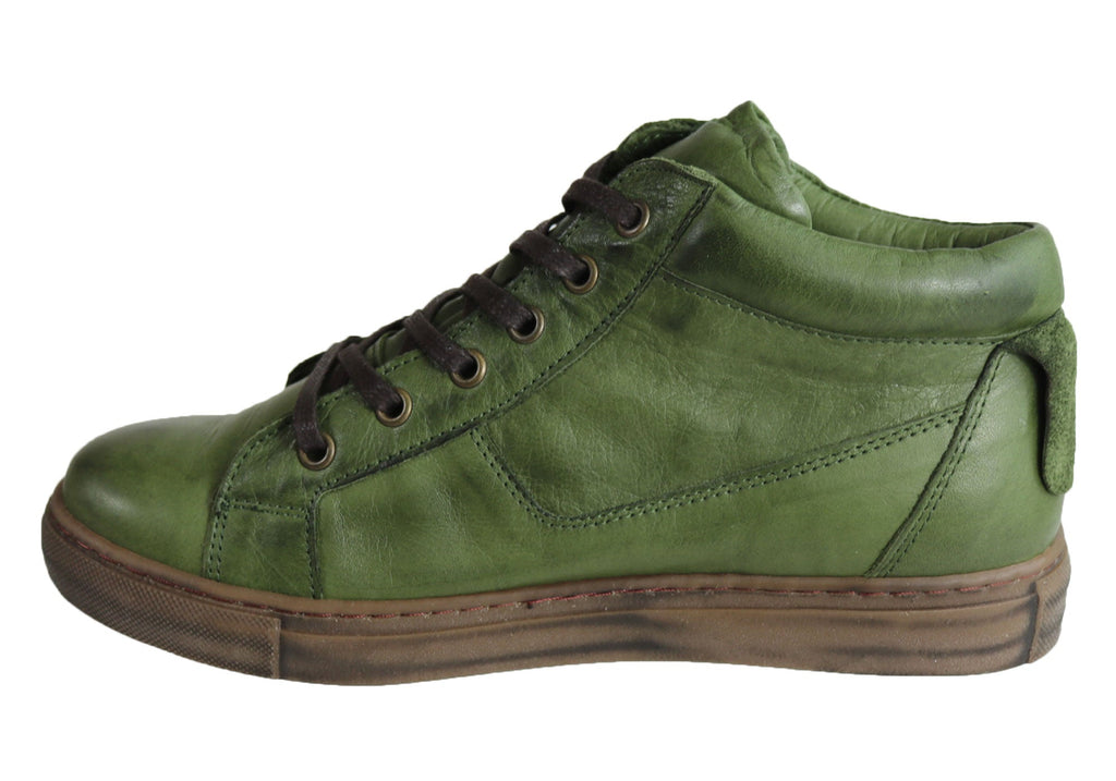 EG1570 Womens Flat Leather European Ankle Boots