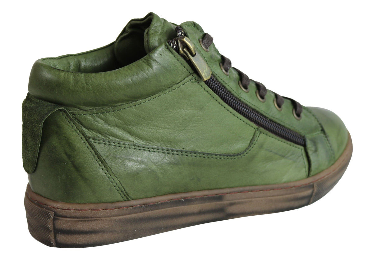 EG1570 Womens Flat Leather European Ankle Boots