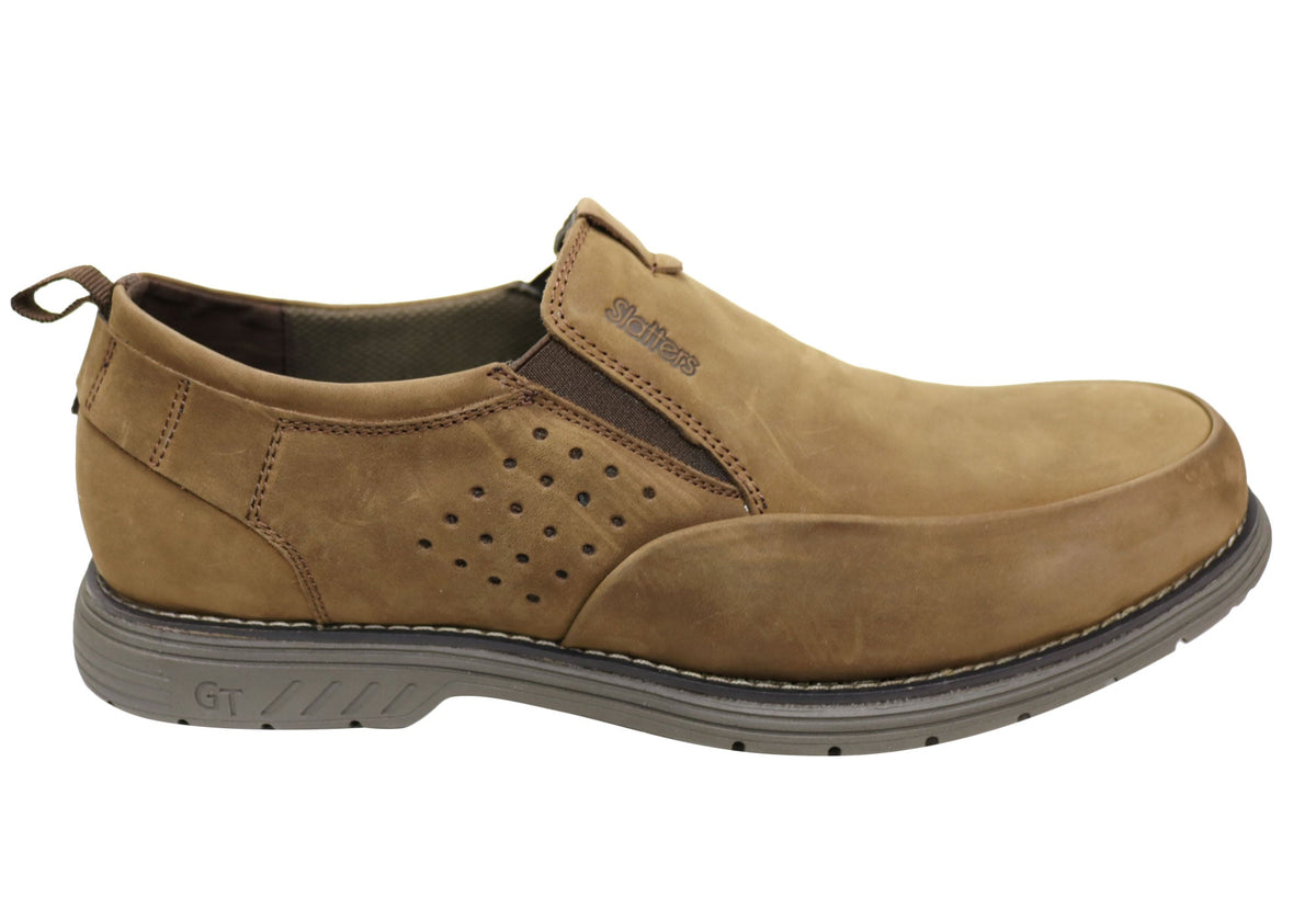 Malibu Brumby Mens Comfortable Leather Slip On Shoes