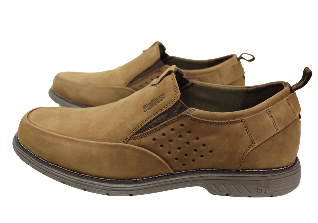 Malibu Brumby Mens Comfortable Leather Slip On Shoes