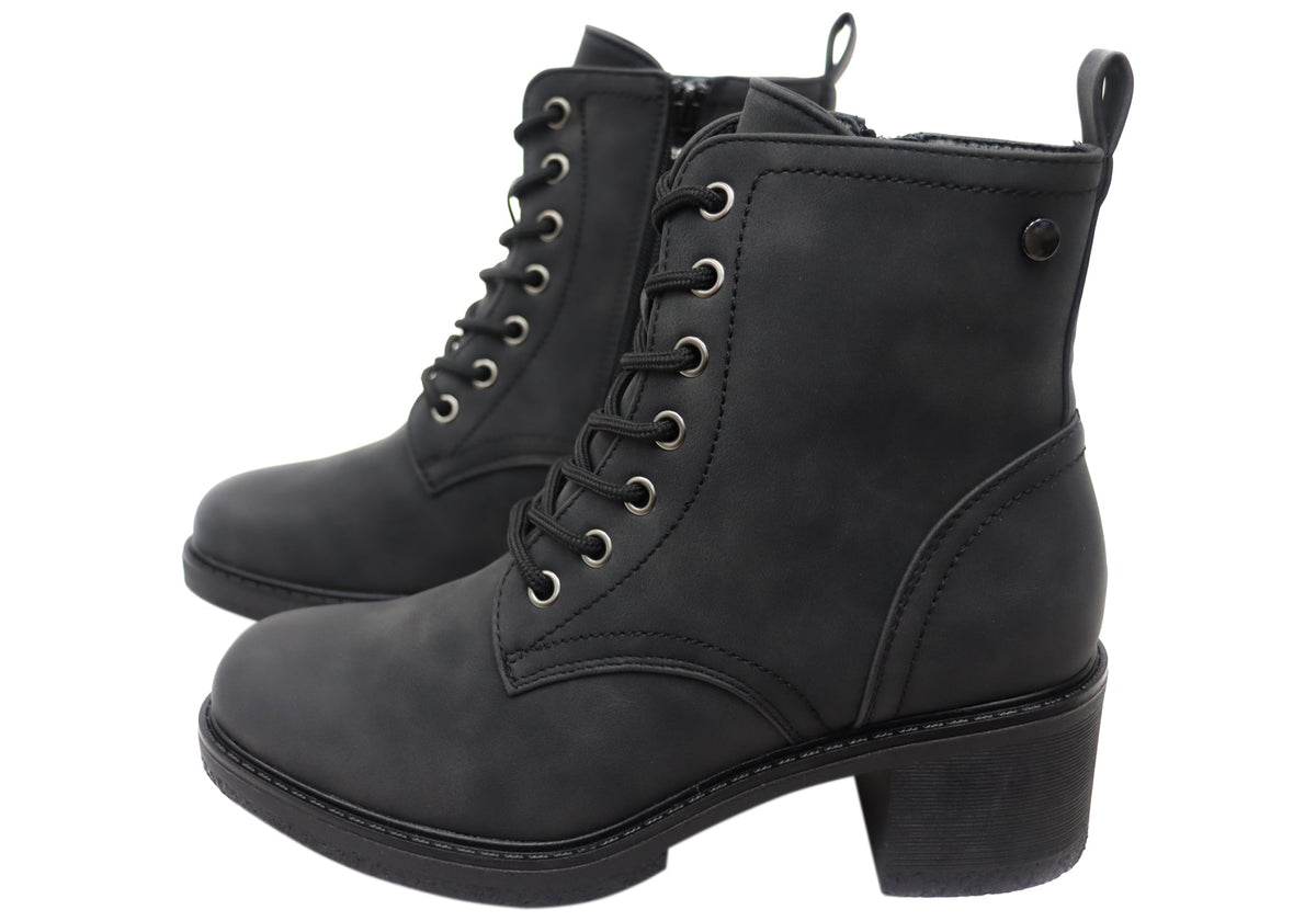 Sibernik Womens Comfortable Lace Up Ankle Boots
