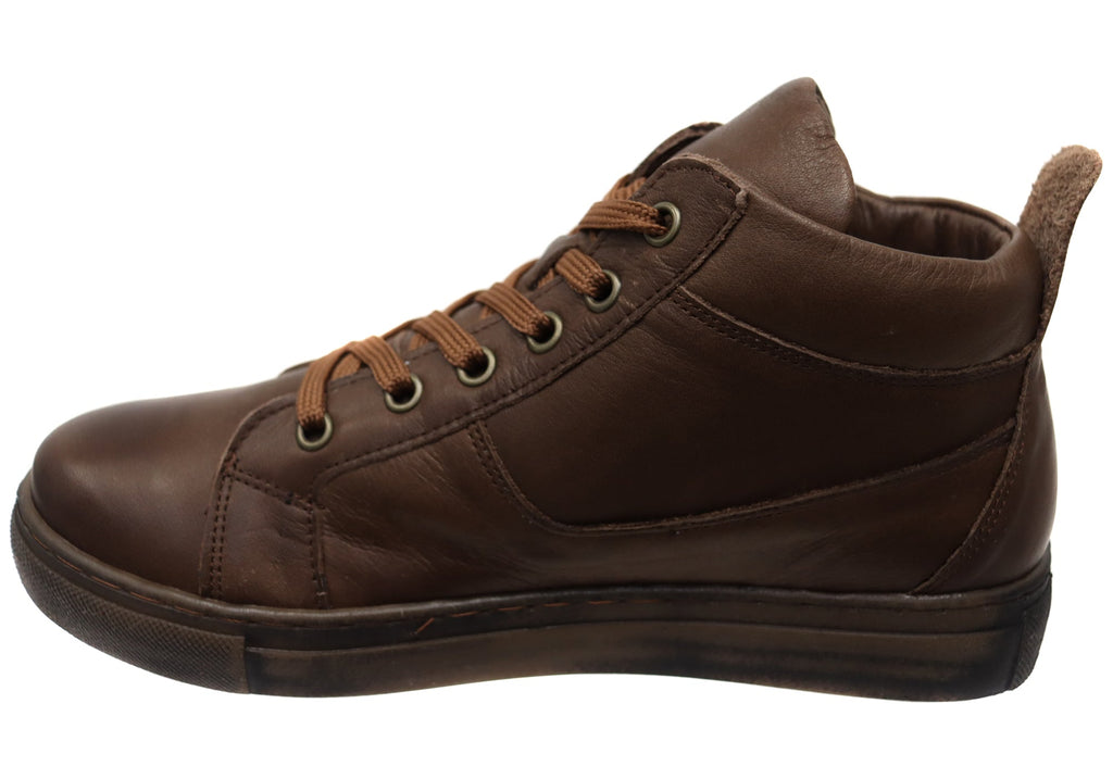 EG1570 Womens Flat Leather European Ankle Boots