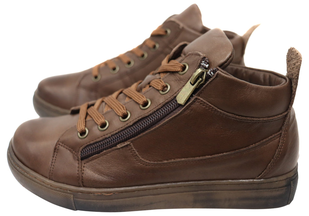 EG1570 Womens Flat Leather European Ankle Boots