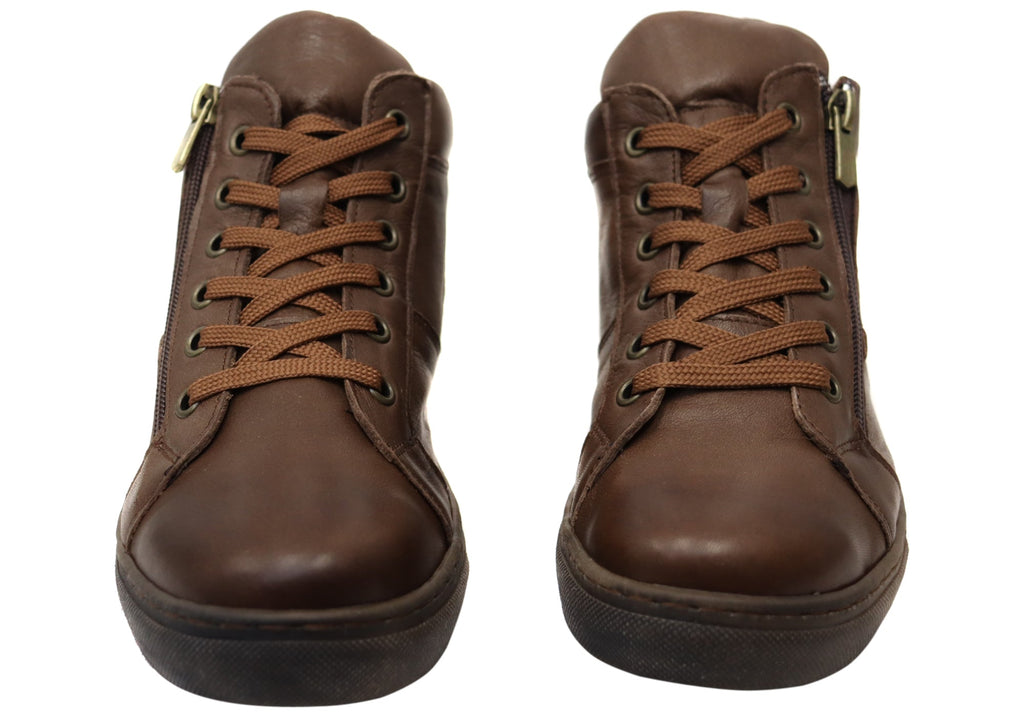 EG1570 Womens Flat Leather European Ankle Boots
