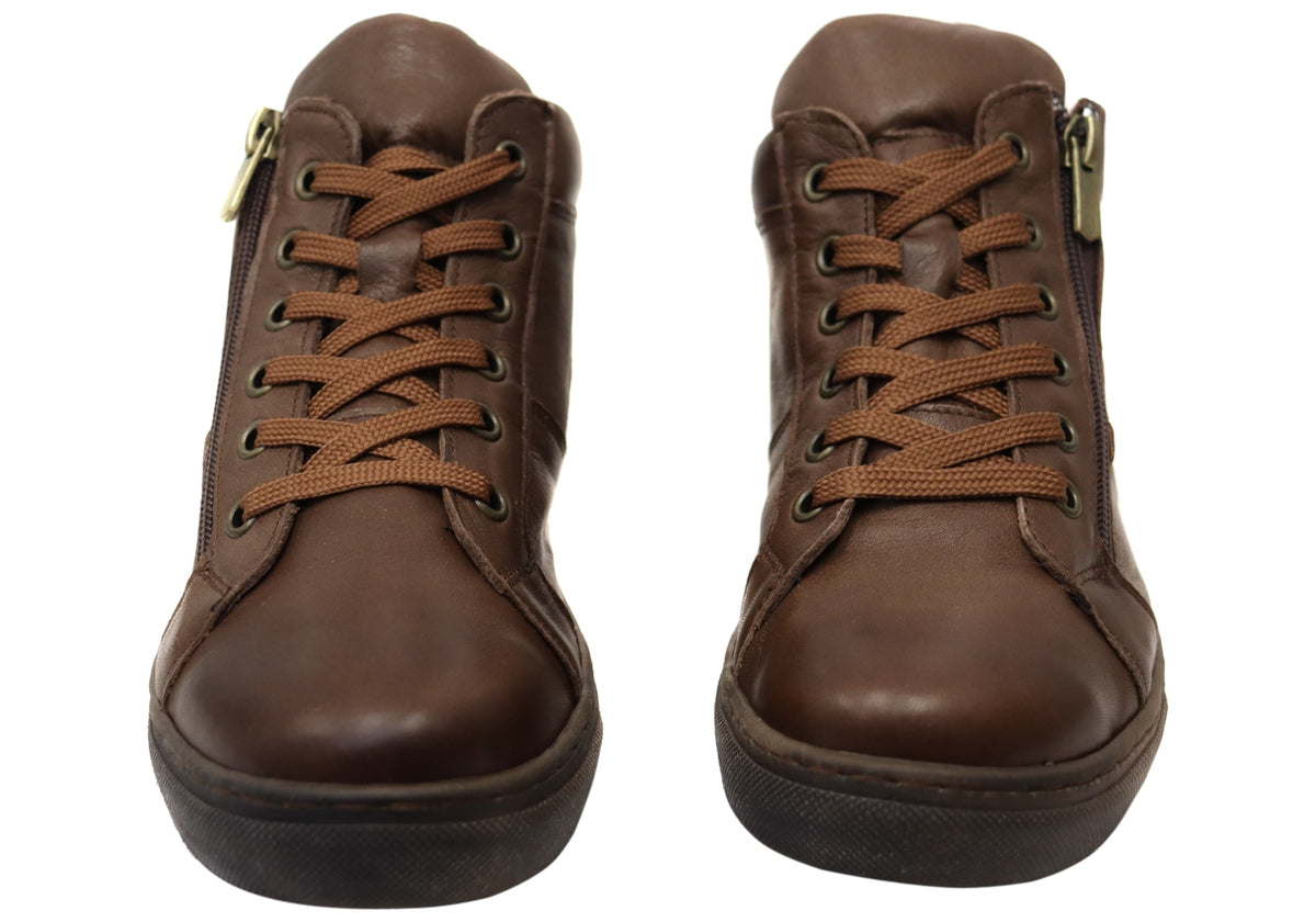 EG1570 Womens Flat Leather European Ankle Boots