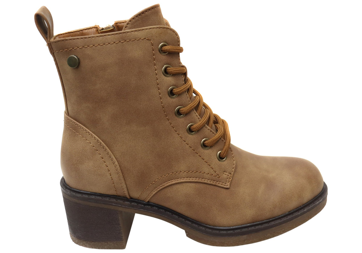 Sibernik Womens Comfortable Lace Up Ankle Boots