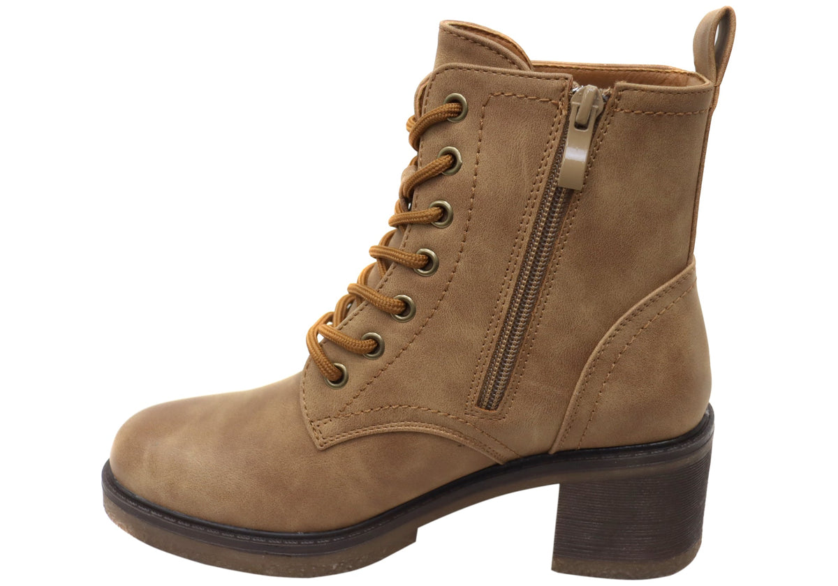Sibernik Womens Comfortable Lace Up Ankle Boots