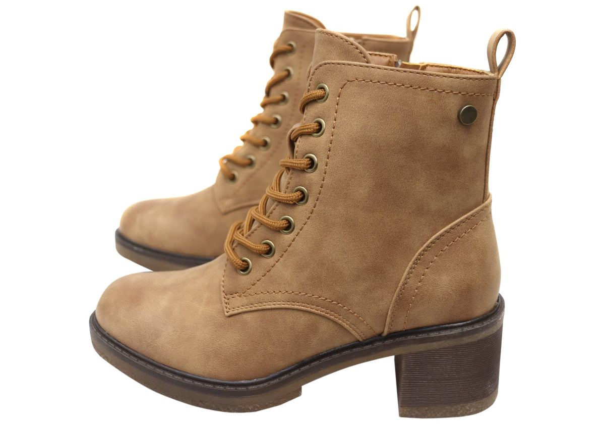 Sibernik Womens Comfortable Lace Up Ankle Boots