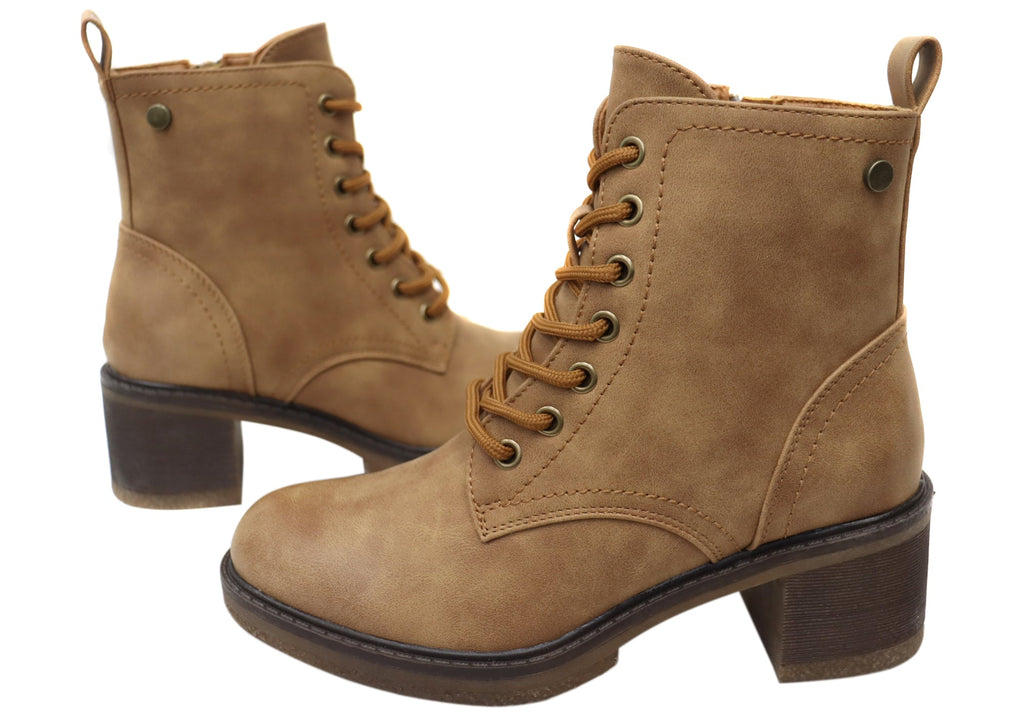 Sibernik Womens Comfortable Lace Up Ankle Boots