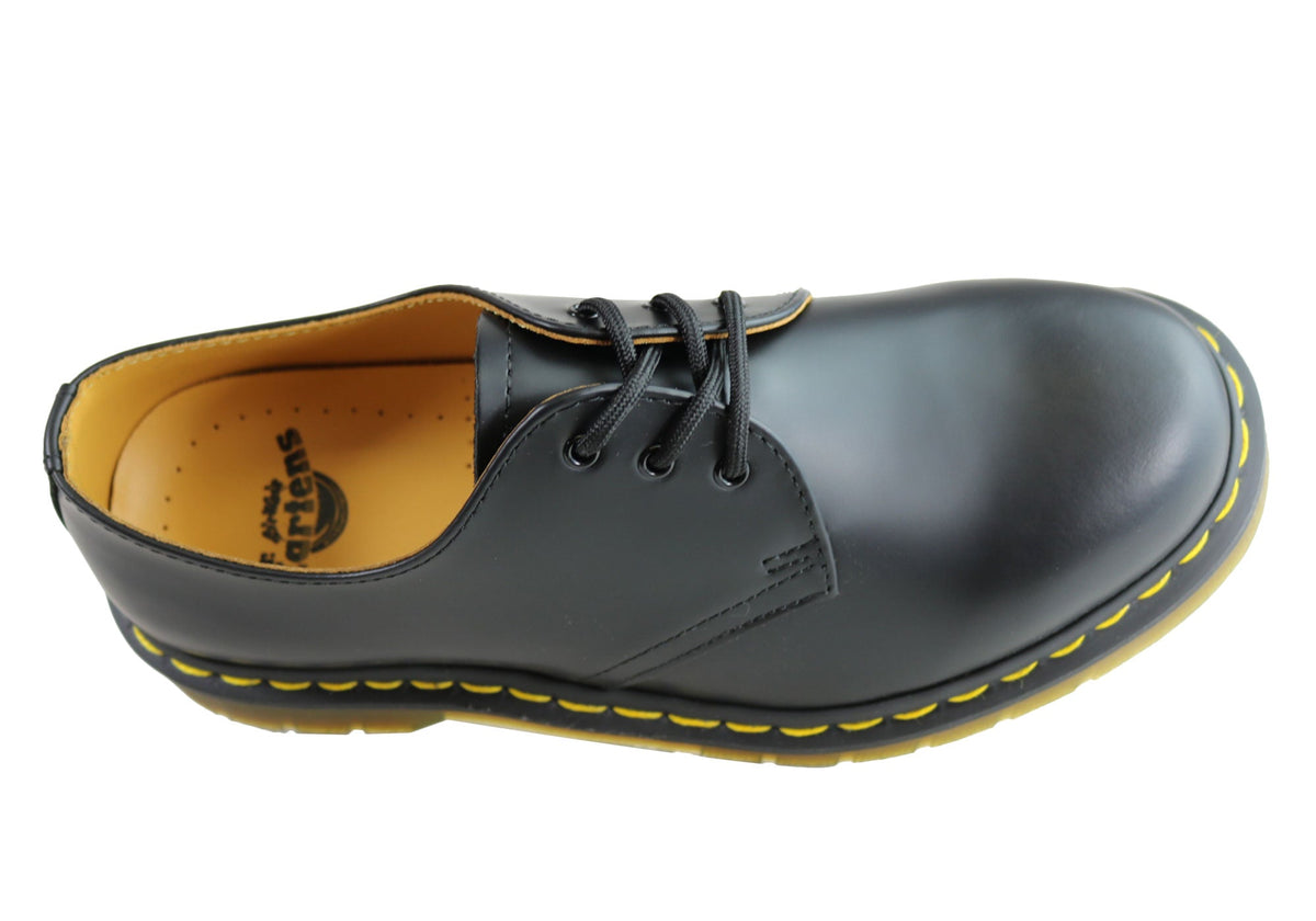 1461 Classic Black Smooth Lace Up Comfortable Unisex Shoes