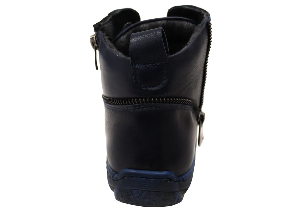 Bangle Womens European Comfortable Leather Ankle Boots