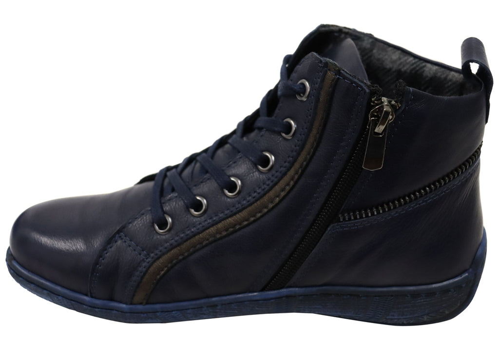 Bangle Womens European Comfortable Leather Ankle Boots