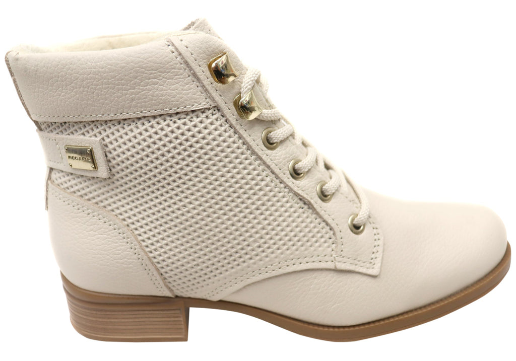 Minki Womens Comfortable Brazilian Leather Lace Up Boots
