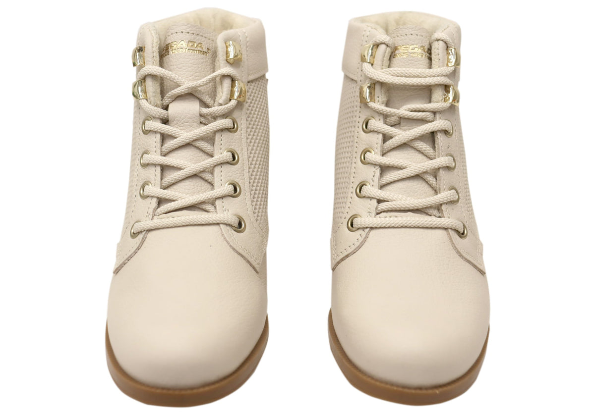 Minki Womens Comfortable Brazilian Leather Lace Up Boots