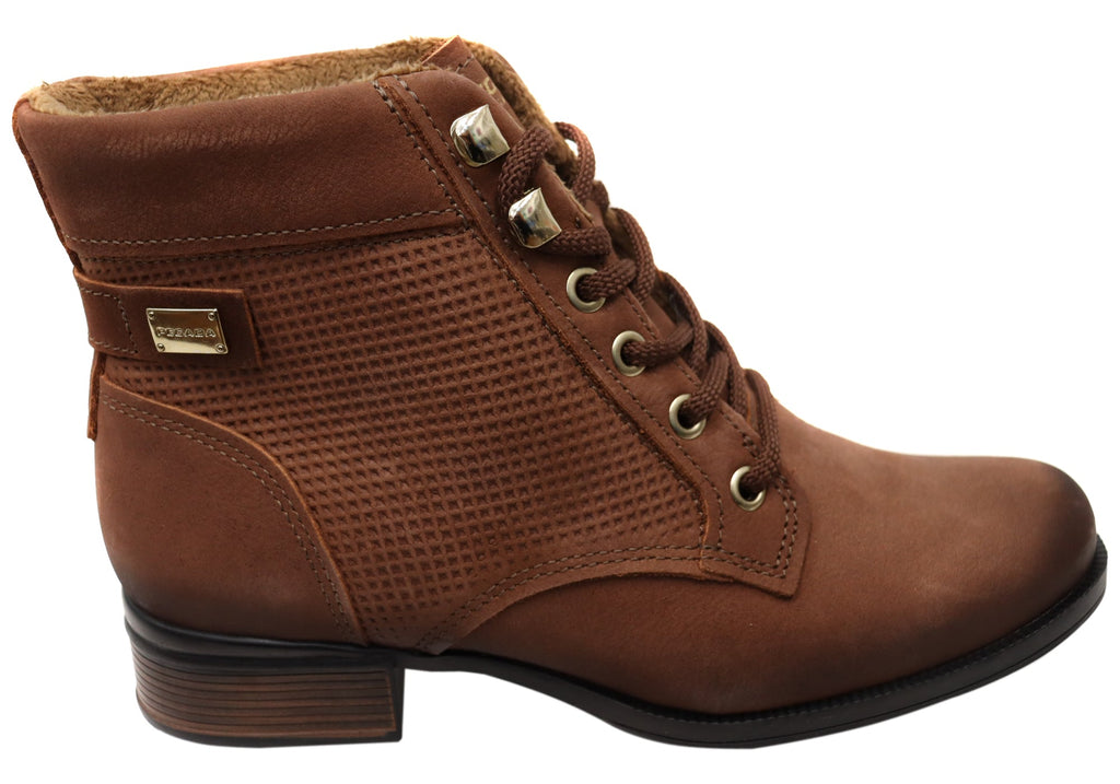 Minki Womens Comfortable Brazilian Leather Lace Up Boots