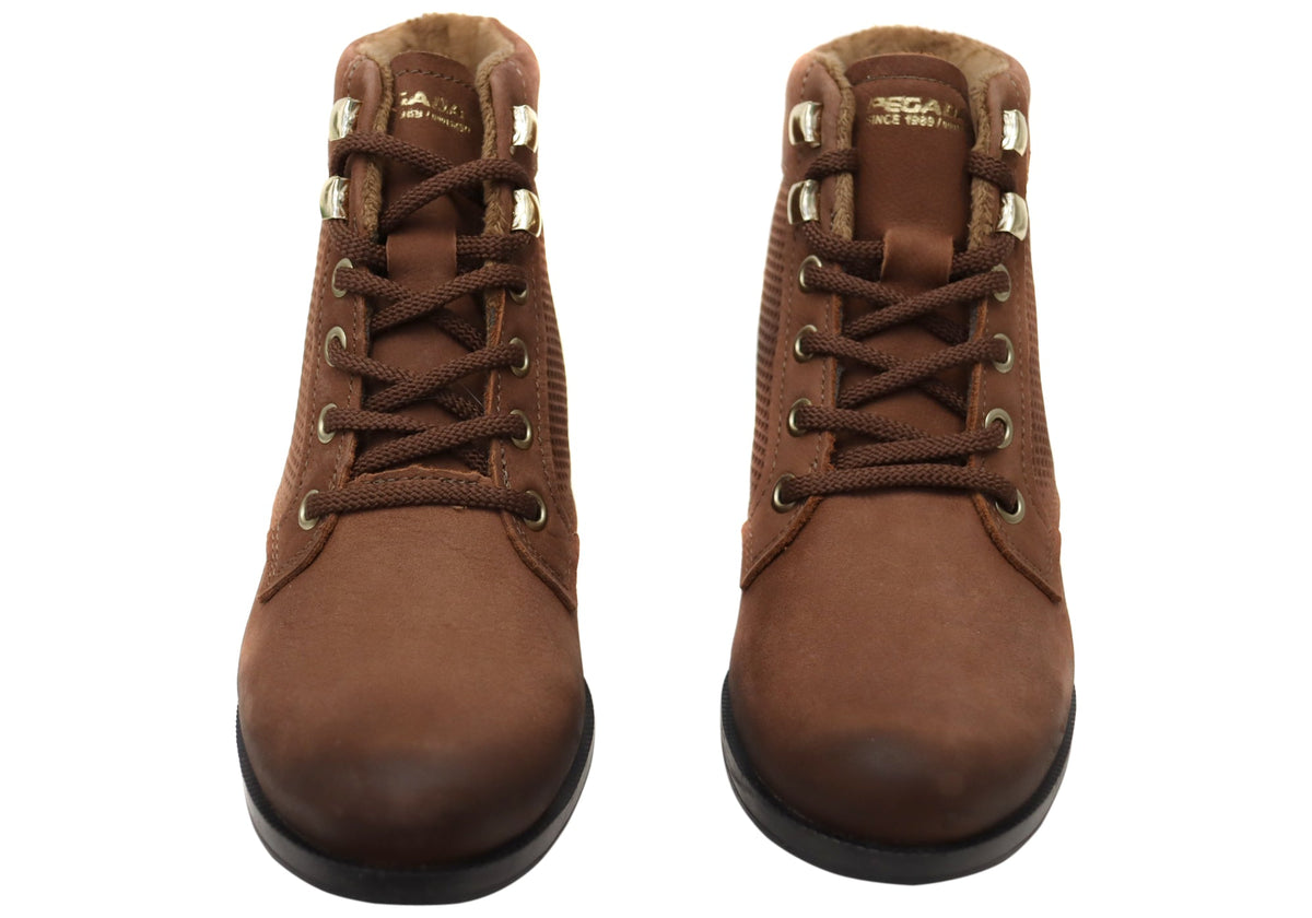 Minki Womens Comfortable Brazilian Leather Lace Up Boots