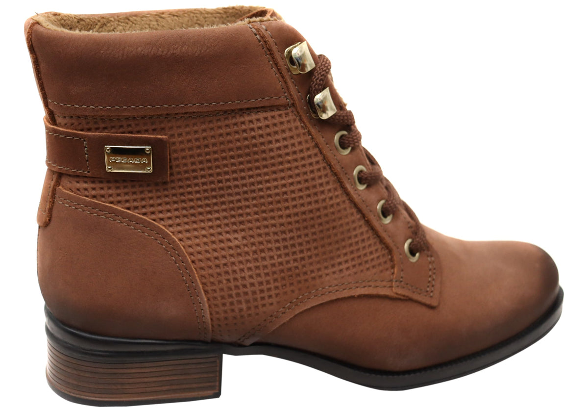 Minki Womens Comfortable Brazilian Leather Lace Up Boots