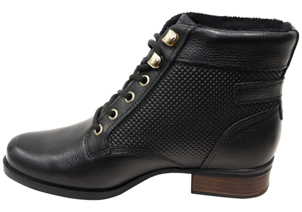 Minki Womens Comfortable Brazilian Leather Lace Up Boots