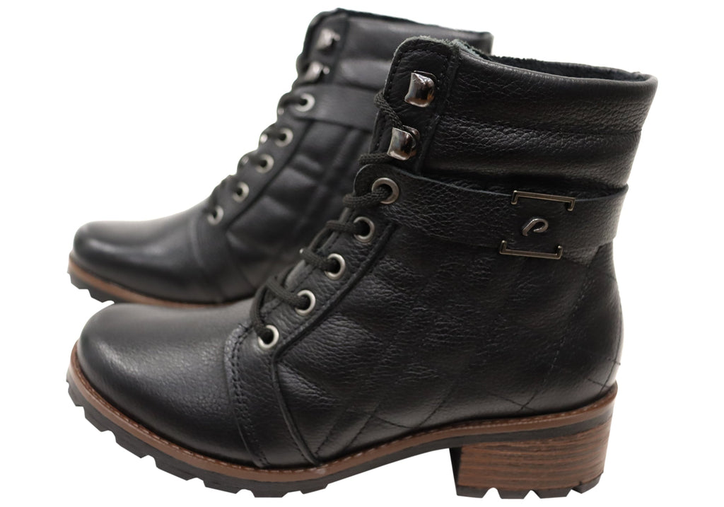 Gracey Womens Comfortable Brazilian Leather Lace Up Boots