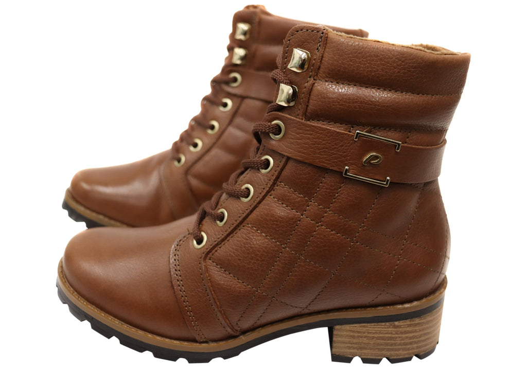 Gracey Womens Comfortable Brazilian Leather Lace Up Boots