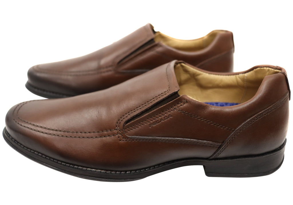 Ian Mens Comfortable Brazilian Leather Slip On Dress Shoes