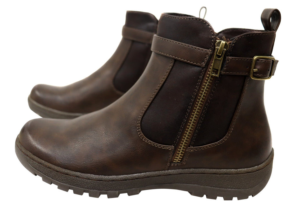 Grey Womens Comfortable Ankle Boots