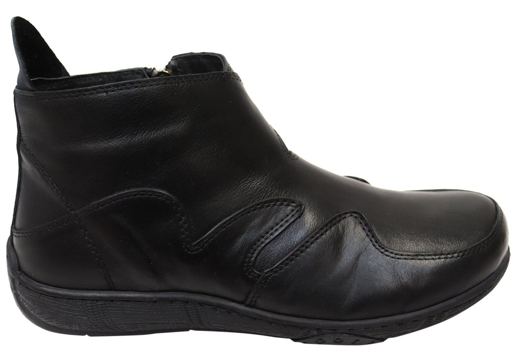 Lucio Womens European Comfortable Leather Ankle Boots