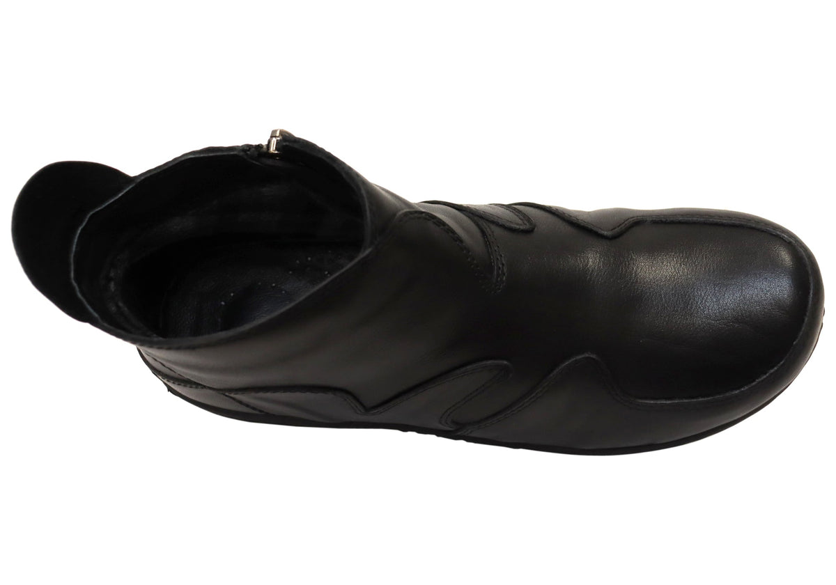 Lucio Womens European Comfortable Leather Ankle Boots