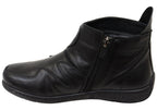 Lucio Womens European Comfortable Leather Ankle Boots