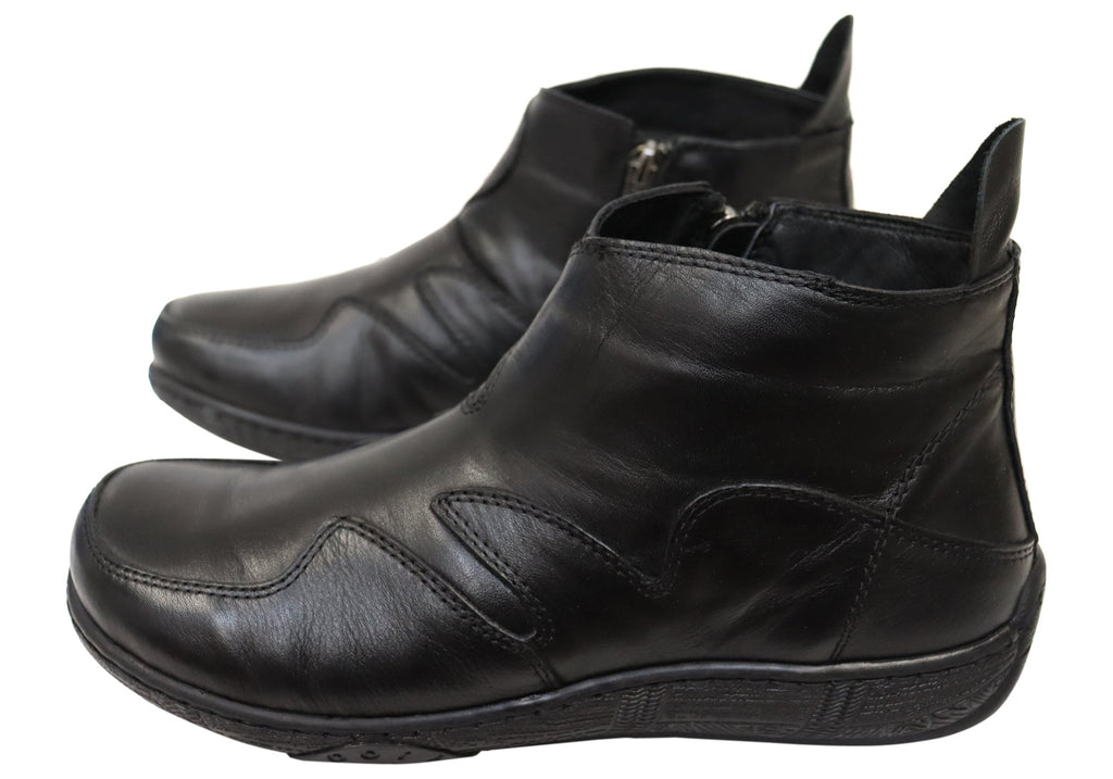 Lucio Womens European Comfortable Leather Ankle Boots