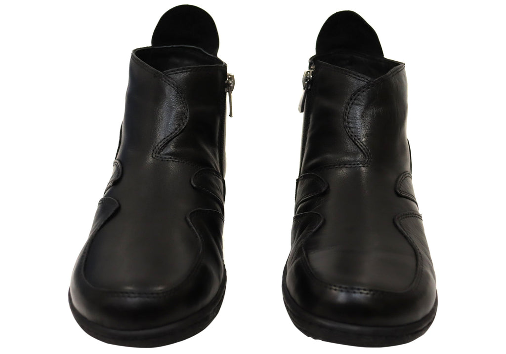 Lucio Womens European Comfortable Leather Ankle Boots