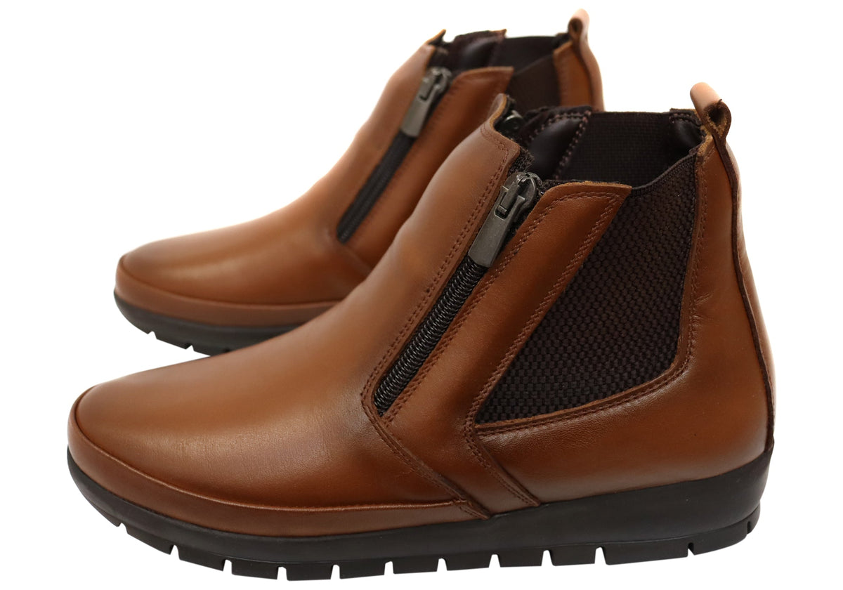 Eres Womens European Comfortable Leather Ankle Boots