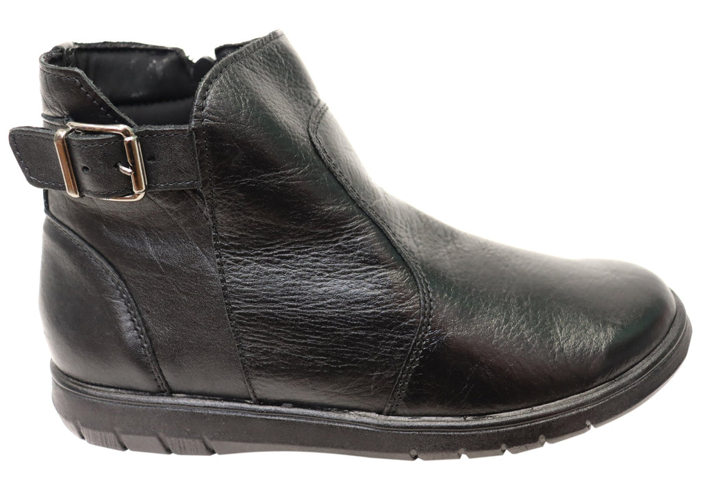 Cora Womens Comfortable Leather Ankle Boots Made In Brazil