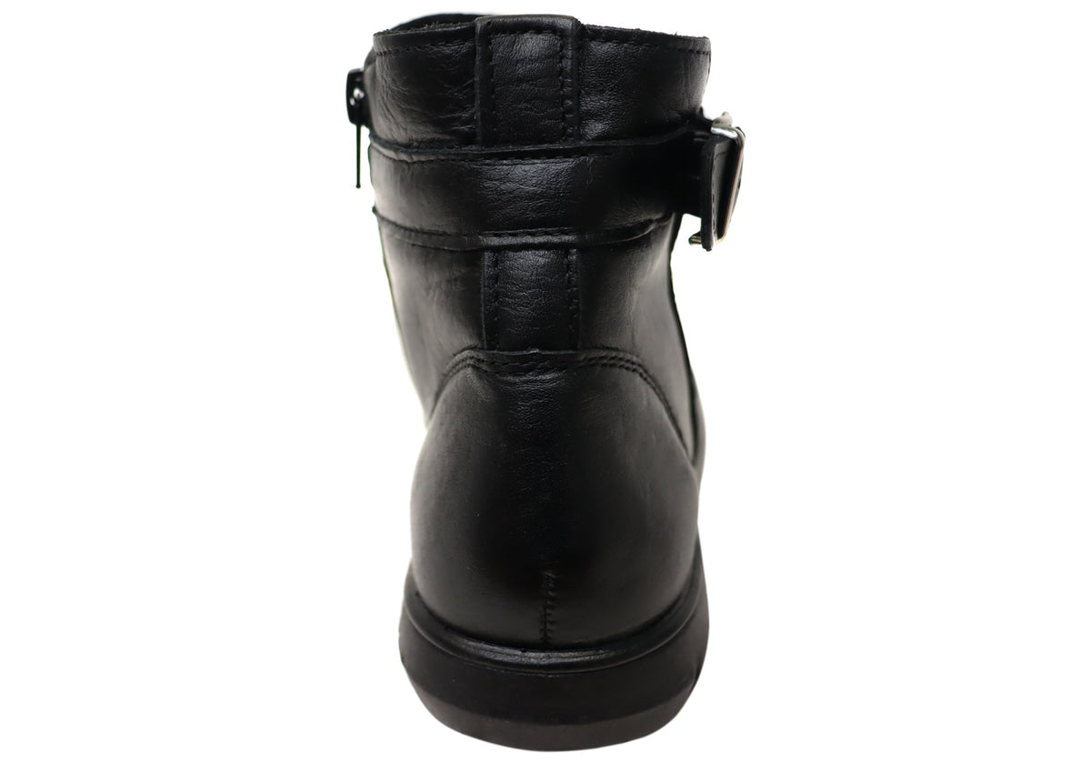 Cora Womens Comfortable Leather Ankle Boots Made In Brazil