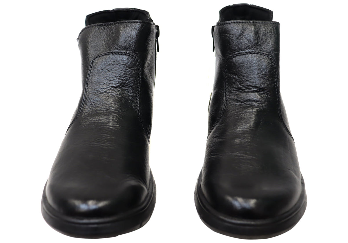 Cora Womens Comfortable Leather Ankle Boots Made In Brazil