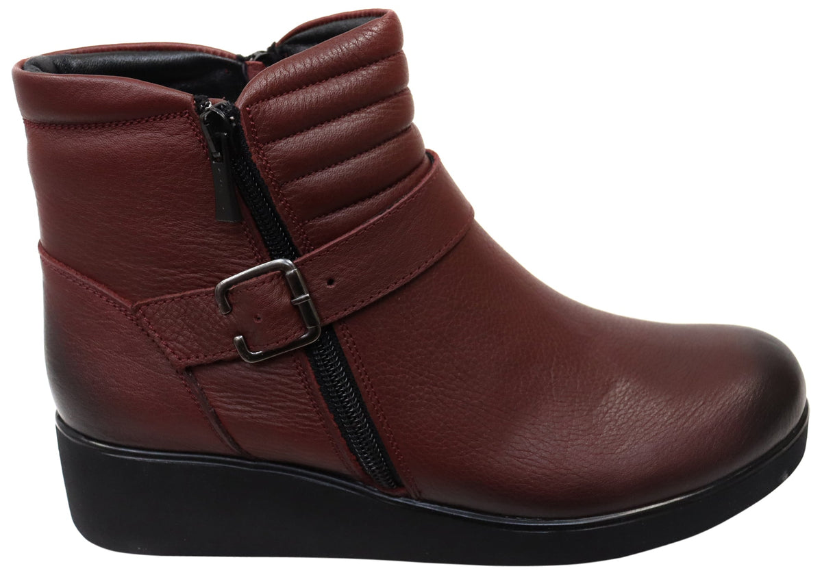 Linger Womens European Comfortable Leather Ankle Boots