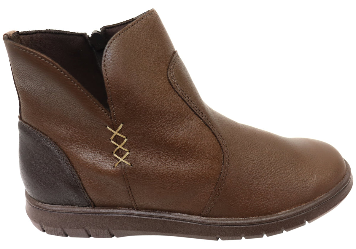 Kellie Womens Comfortable Leather Ankle Boots Made In Brazil