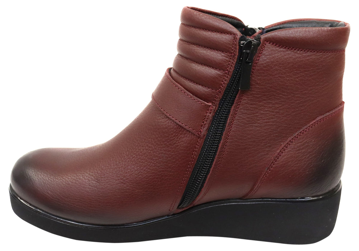 Linger Womens European Comfortable Leather Ankle Boots