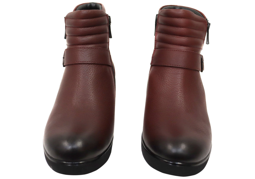 Linger Womens European Comfortable Leather Ankle Boots
