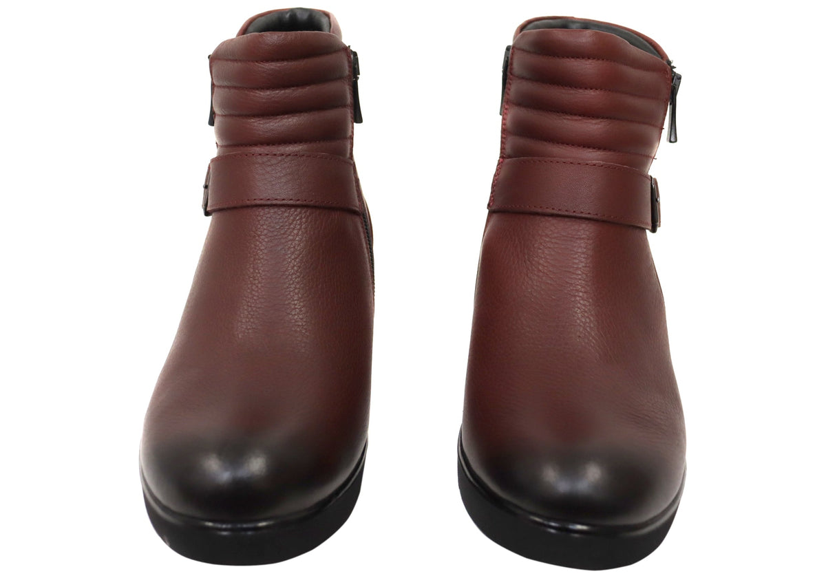 Linger Womens European Comfortable Leather Ankle Boots