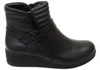 Linger Womens European Comfortable Leather Ankle Boots