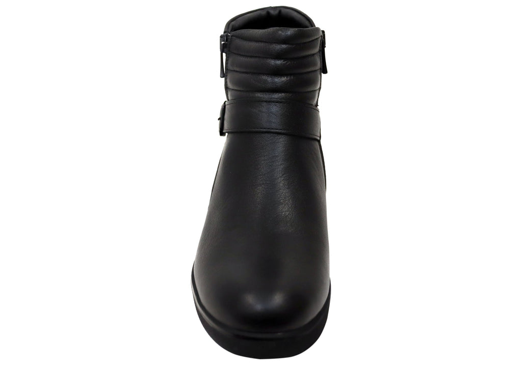 Linger Womens European Comfortable Leather Ankle Boots