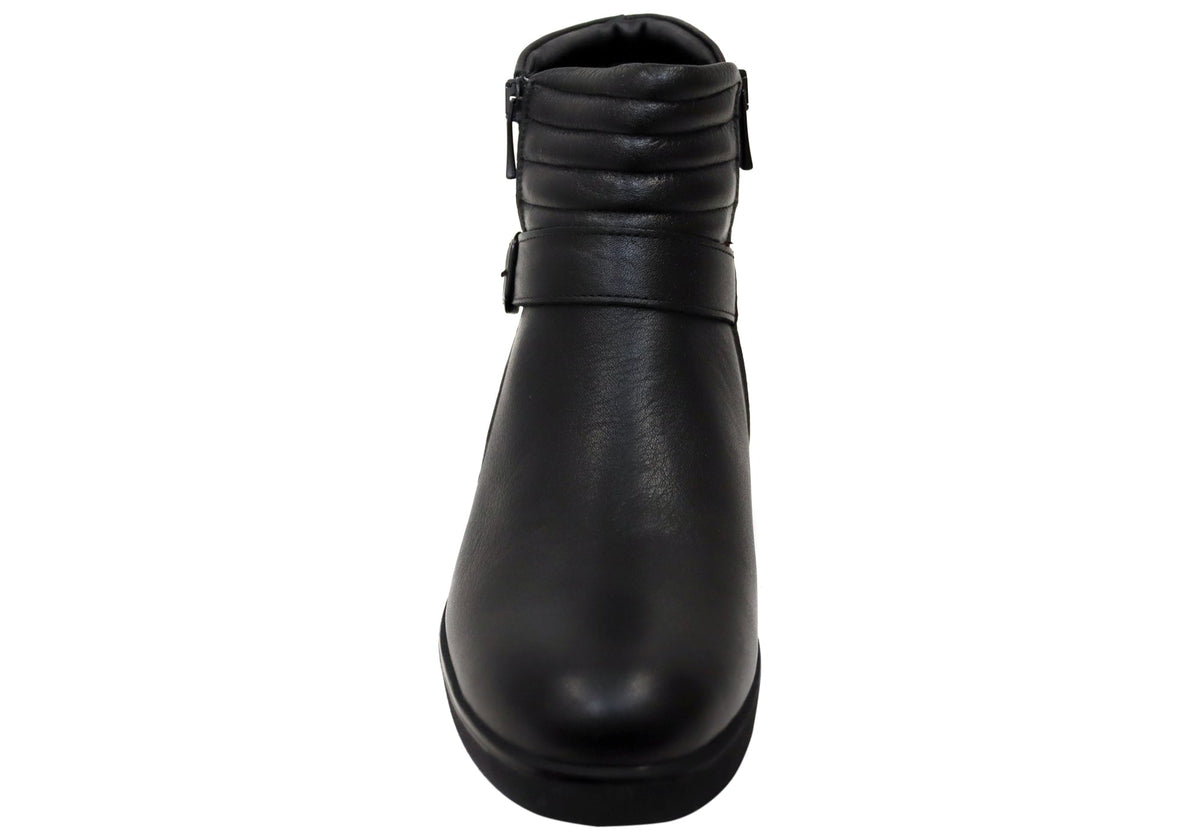 Linger Womens European Comfortable Leather Ankle Boots