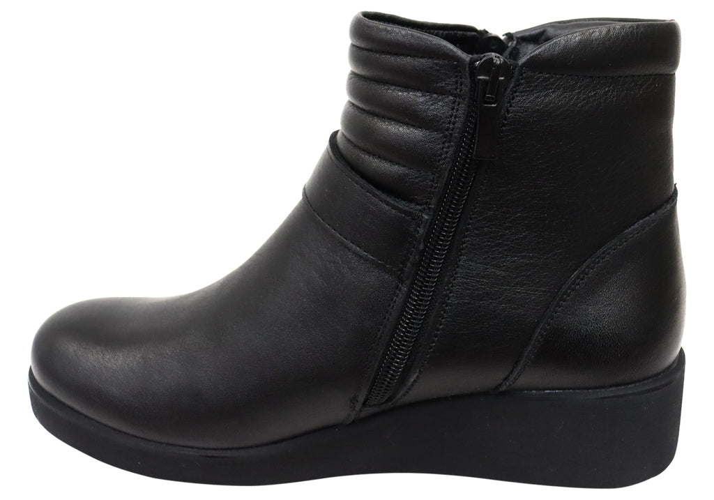 Linger Womens European Comfortable Leather Ankle Boots
